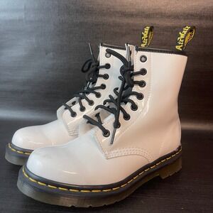 Dr. Martens 1460 White Leather‎ Ankle Boots Women's Size US 6 Combat Booties